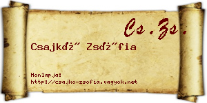 Csajkó Zsófia névjegykártya