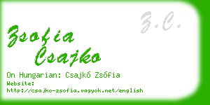 zsofia csajko business card